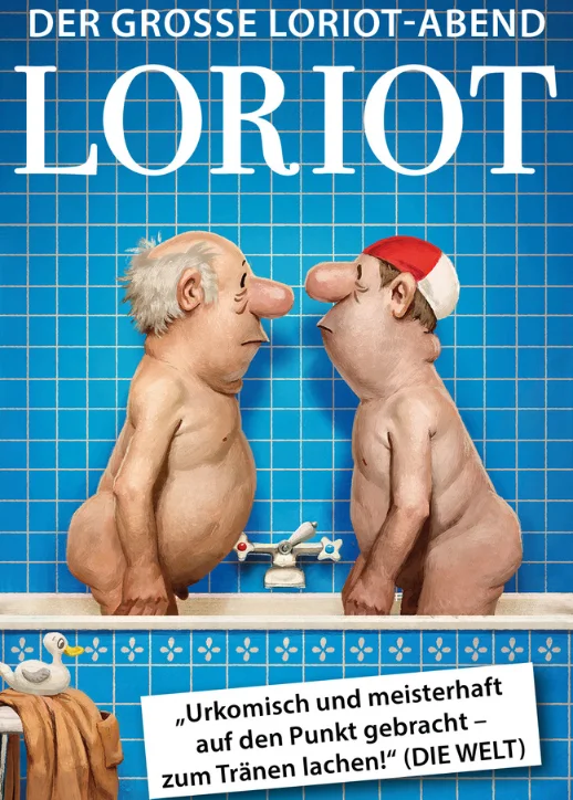 Cover der Loriot-Zeitschrift mit witzigen Illustrationen und dem Titel in großer, auffälliger Schrift.
