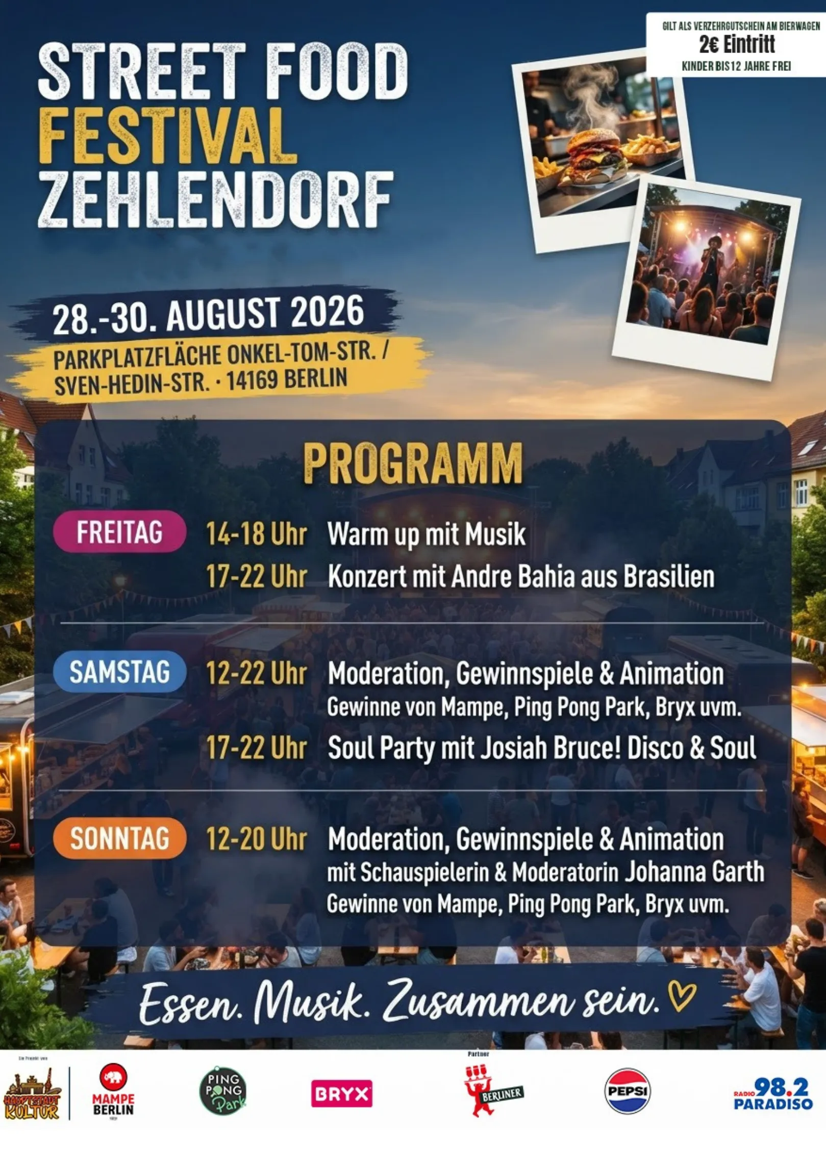 Flyer mit dem Street Food Festival Berlin Programm